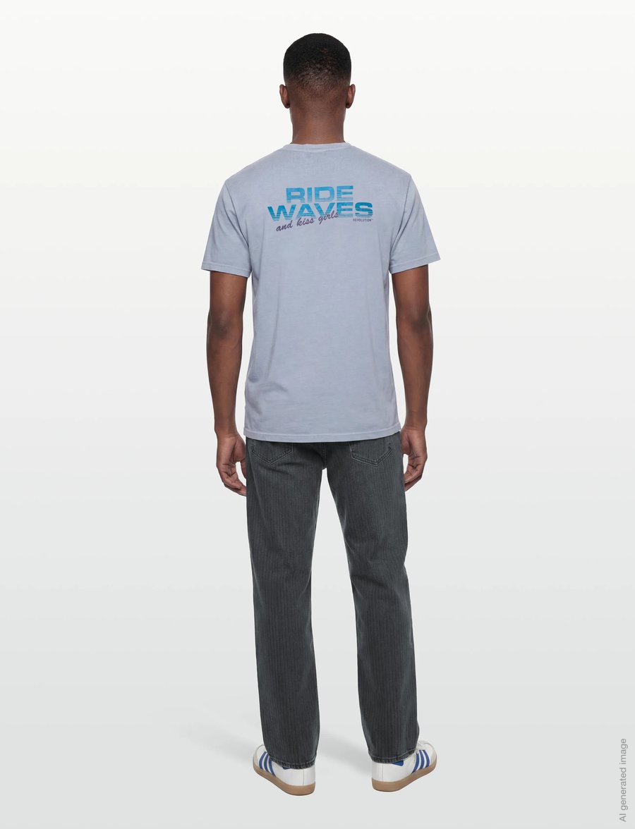 Revolution - Printed T-shirt - kortærmede t-shirts - lightblue - 4