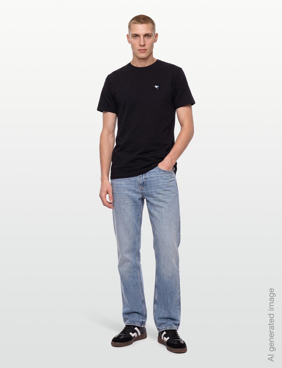Revolution - Application T-Shirt - kurzärmelige t-shirts - black-melange - 0