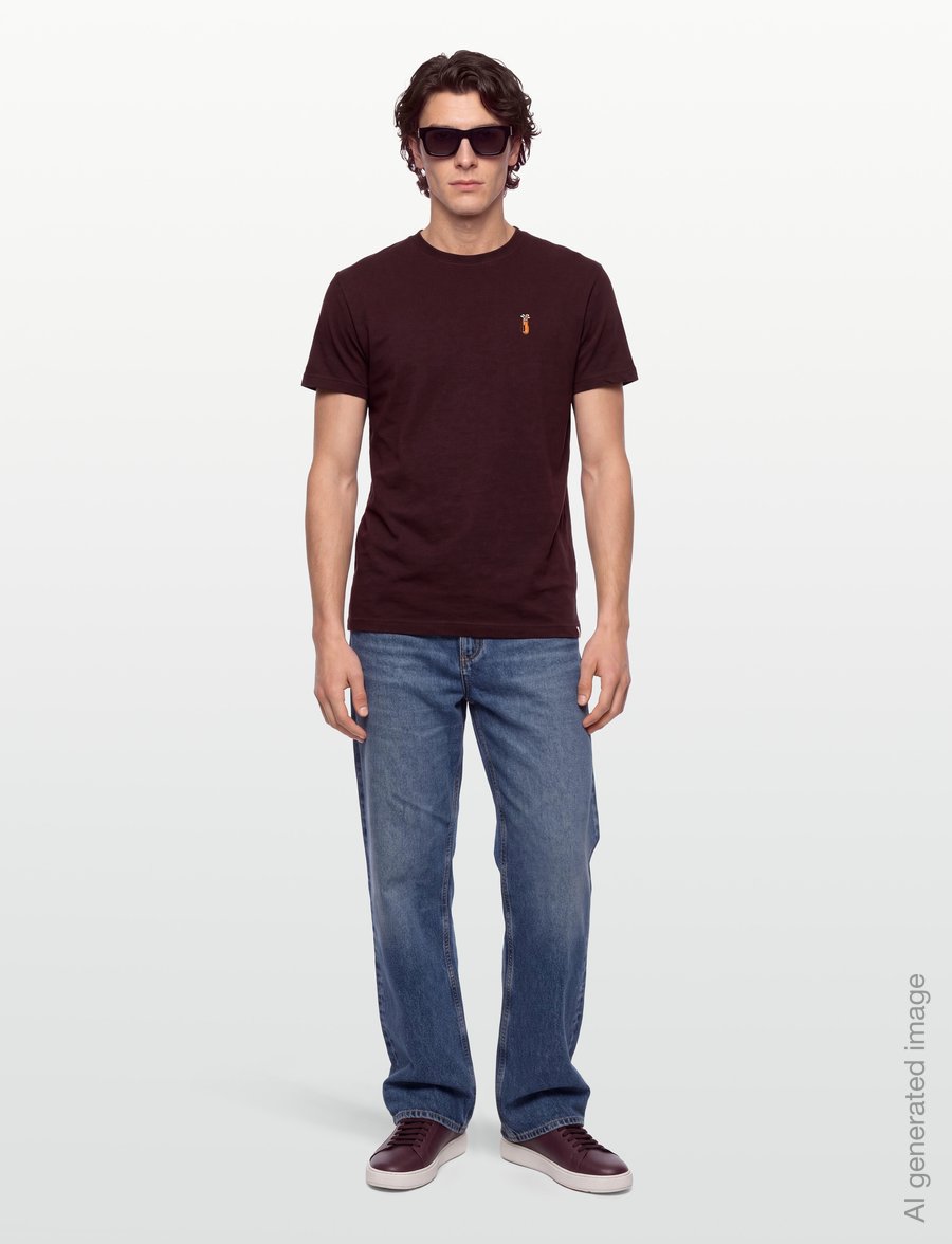 Revolution - Application T-Shirt - kurzärmelige t-shirts - burgundy - 0