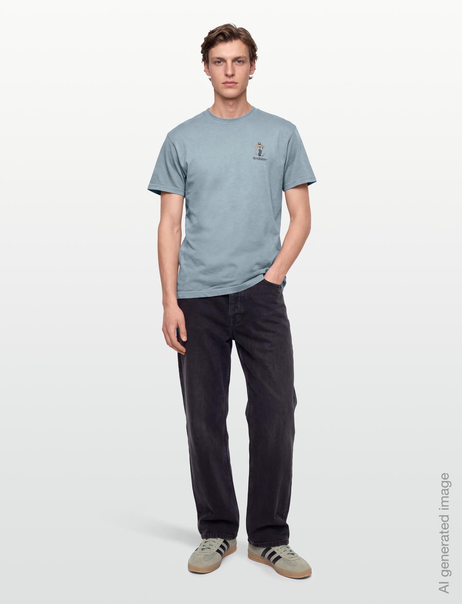 Revolution - Application T-Shirt - lühikeste varrukatega t-särgid - dustblue - 0