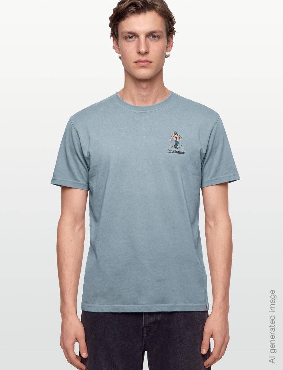 Revolution - Application T-Shirt - lühikeste varrukatega t-särgid - dustblue - 3