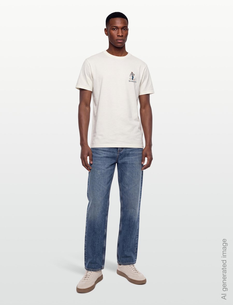 Revolution - Application T-Shirt - kurzärmelige t-shirts - offwhite - 0