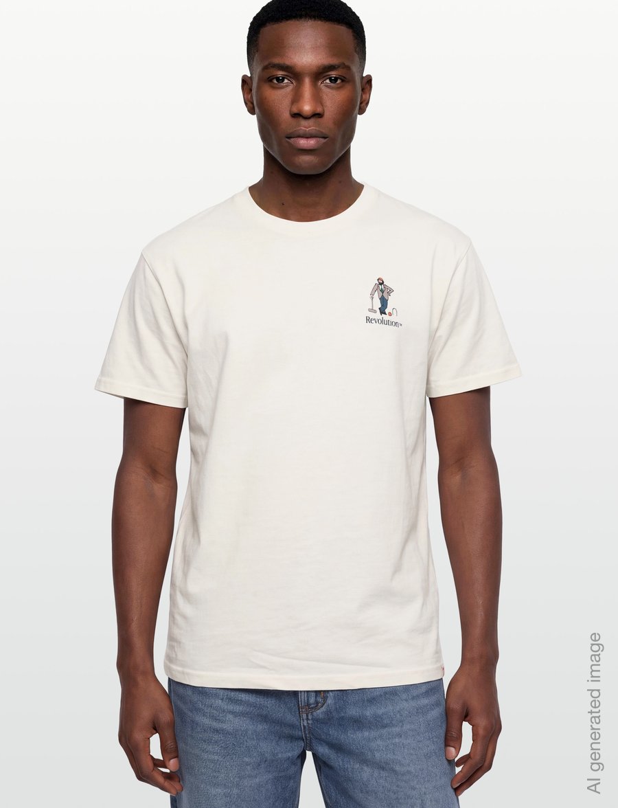 Revolution - Application T-Shirt - kurzärmelige t-shirts - offwhite - 3
