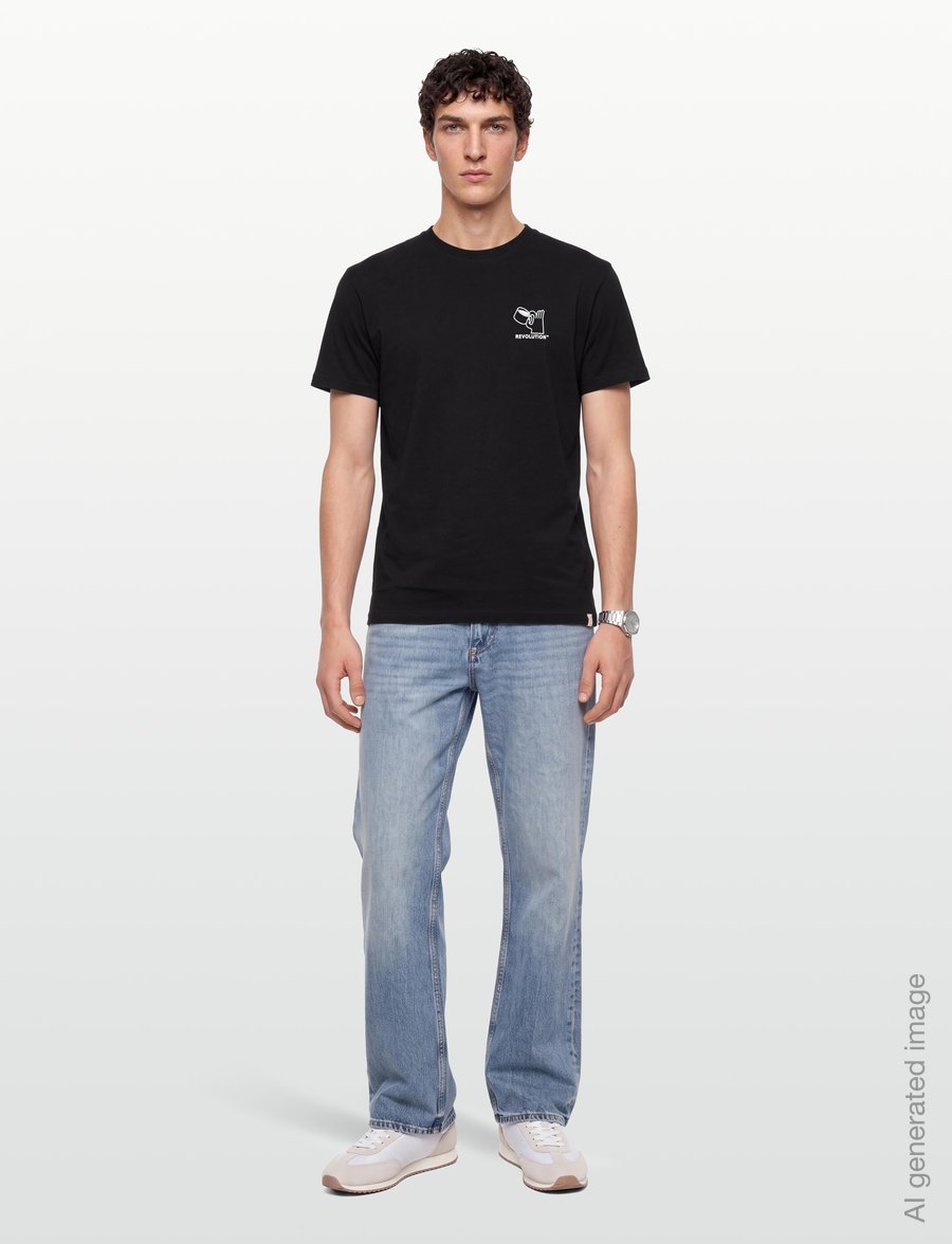 Revolution - Printed T-shirt - kortärmade t-shirts - black - 0
