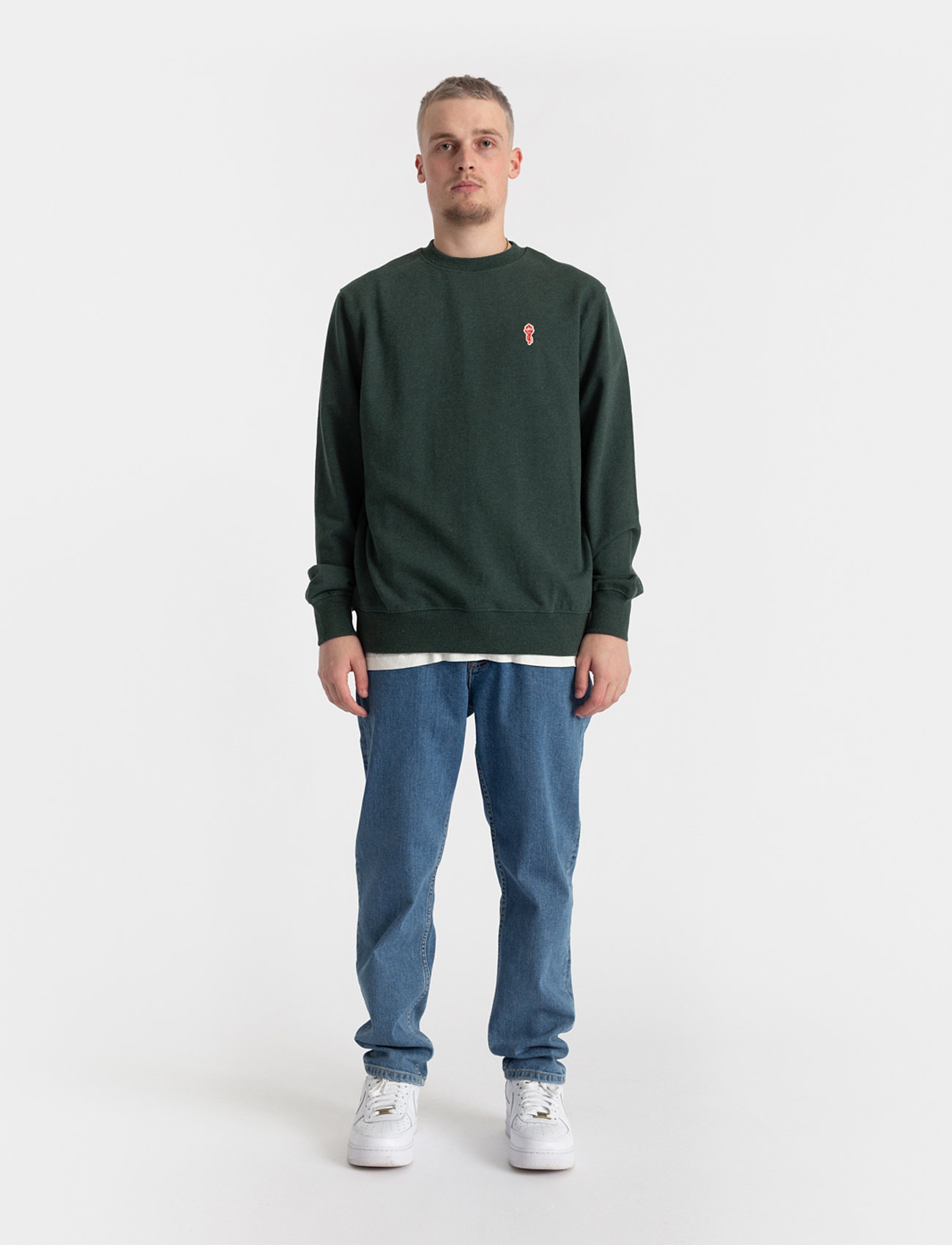 Revolution - Regular fit crewneck sweatshirt - darkgren-m - 3