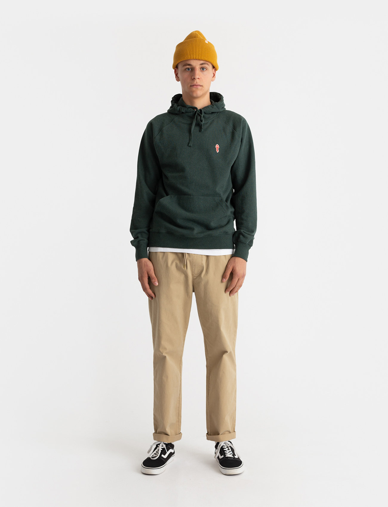 Revolution - Regular fit raglan hoodie sweatshirt - darkgren-m - 3