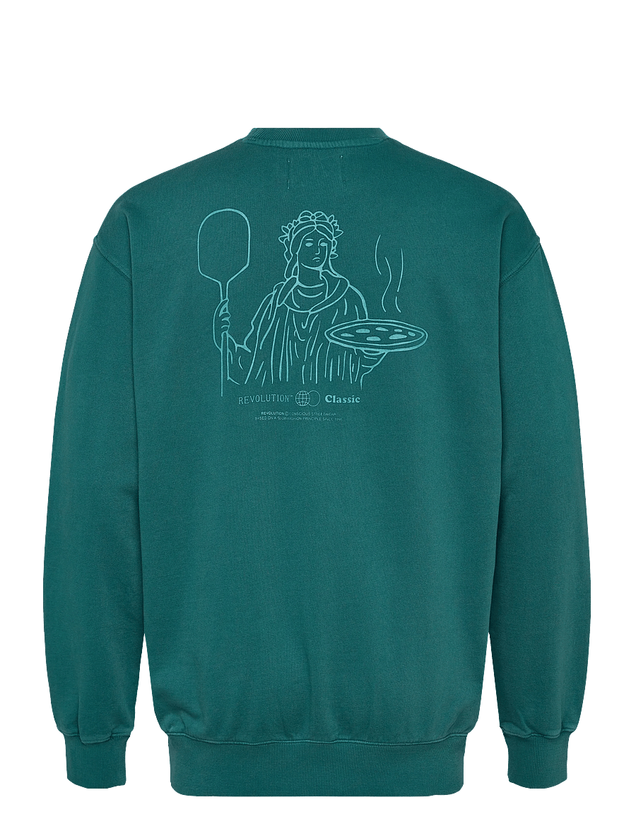 Revolution - Printed Crewneck - sweats - petrol - 1