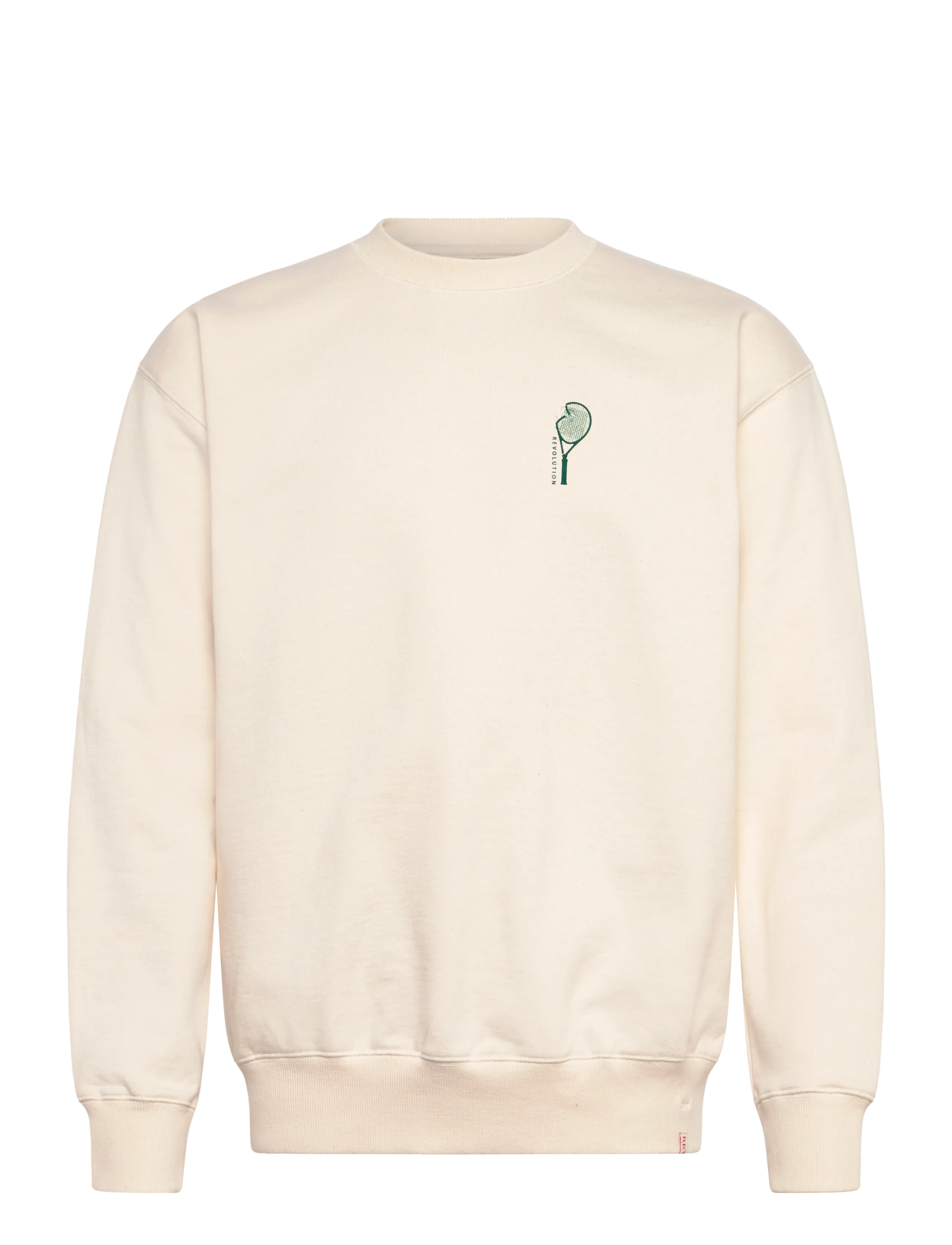 Revolution Printed Crewneck, Mænd, Printet Crewneck Sweatshirt, Cream, Str: XXL