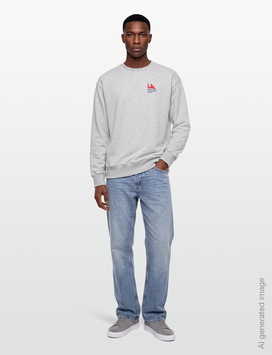 Revolution - Printed Crewneck - shoppa efter tillfälle - grey-melange - 0