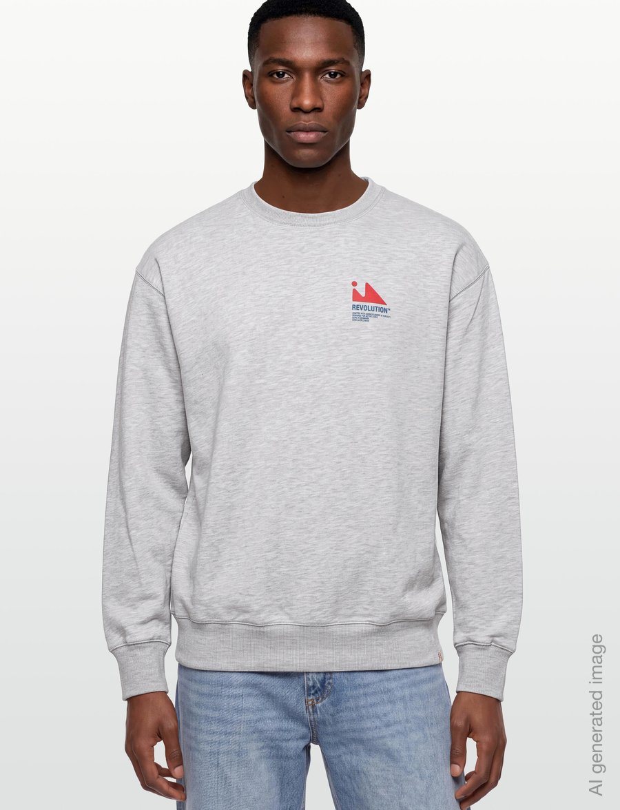 Revolution - Printed Crewneck - shoppa efter tillfälle - grey-melange - 3