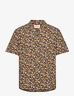 Short-sleeved Cuban Shirt - ORANGE