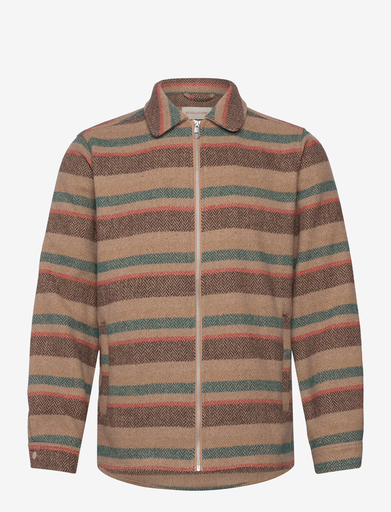 Revolution - Zipped Overshirt - höstkläder - green - 0
