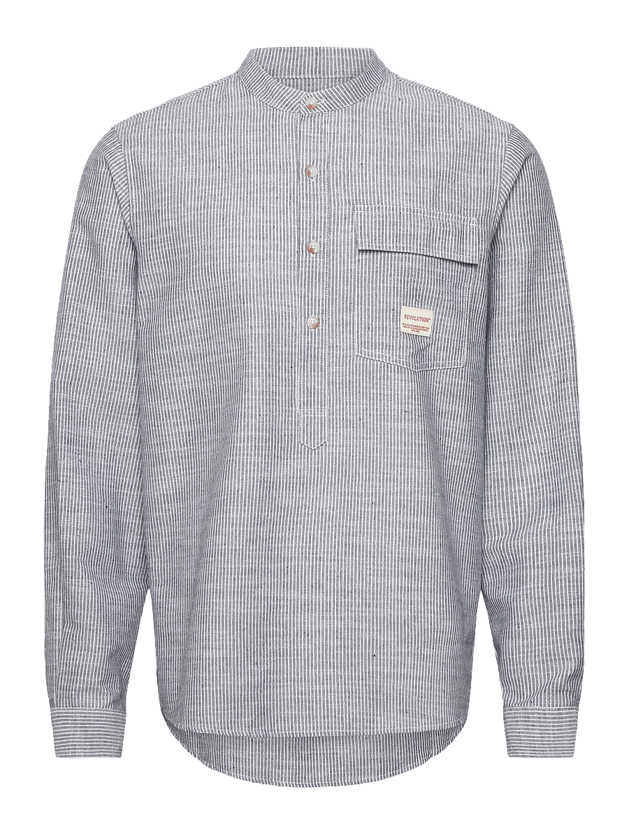 Revolution - Grandad Shirt - casual hemden - blue - 0