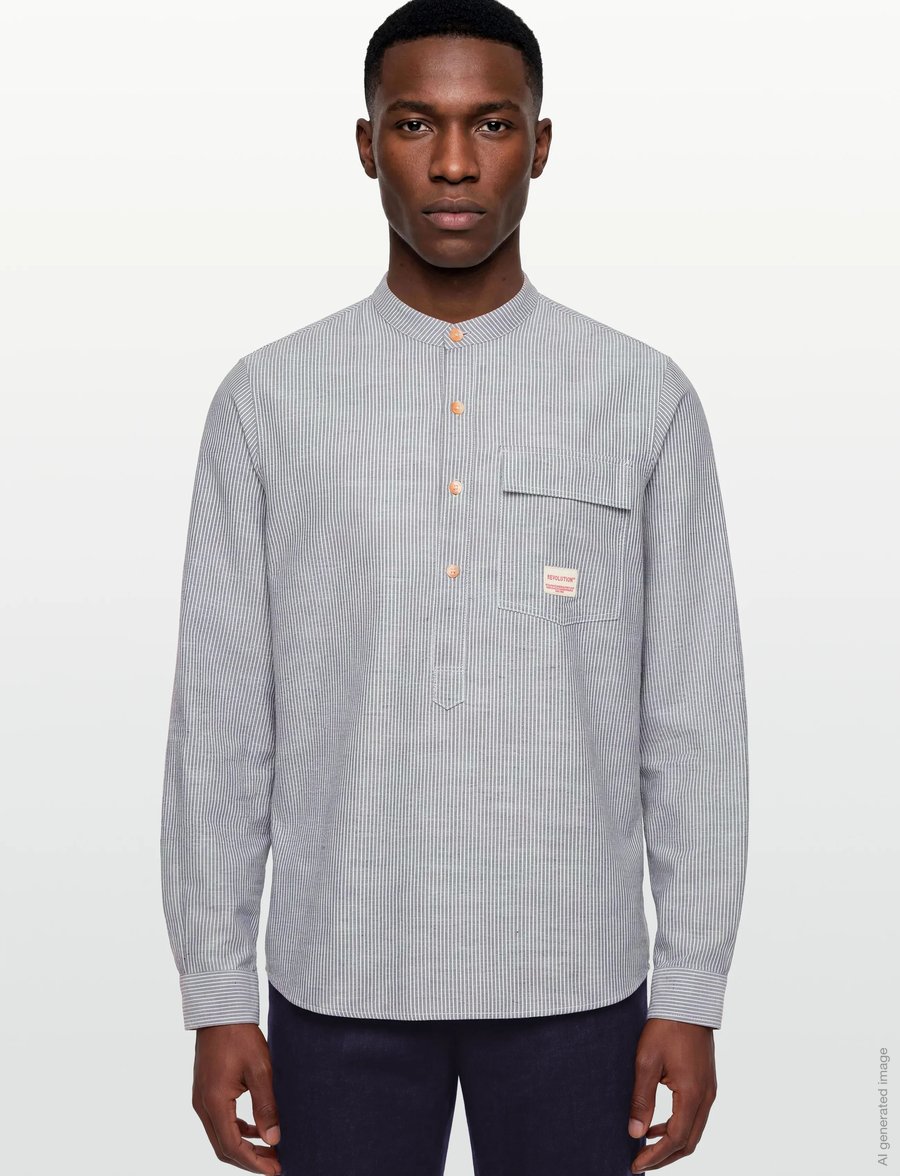 Revolution - Grandad Shirt - freizeithemden - blue - 3