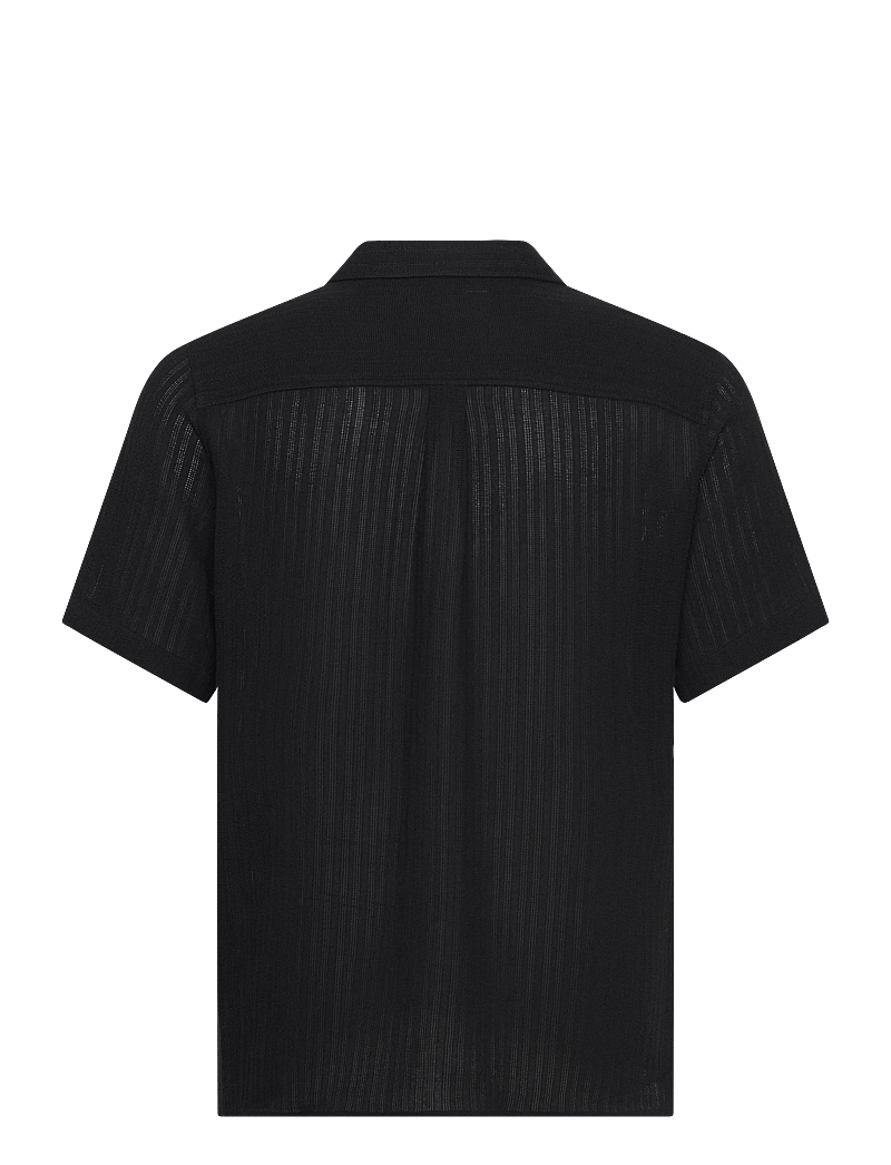 Revolution - Short-sleeved Cuban Shirt - kurzarmhemden - black - 1