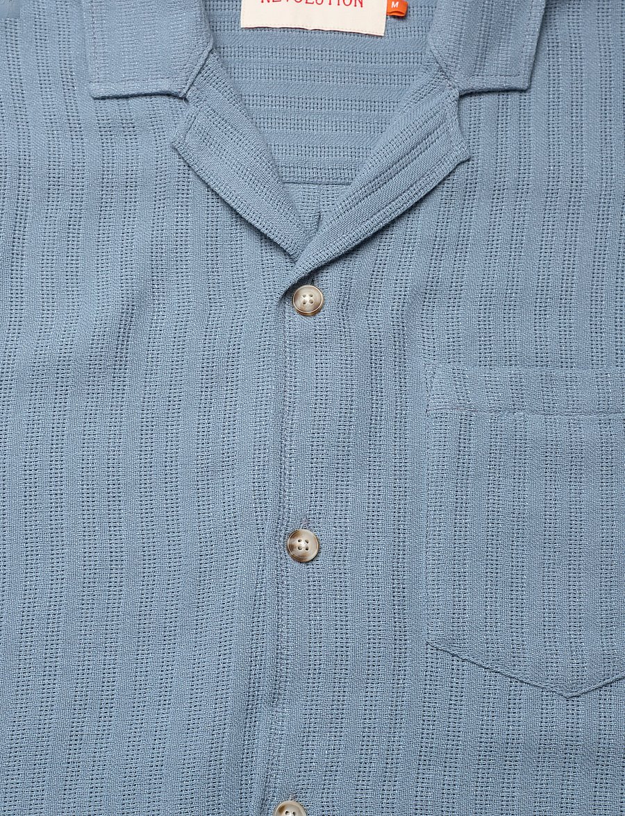 Revolution - Short-sleeved Cuban Shirt - kortærmede skjorter - blue - 2