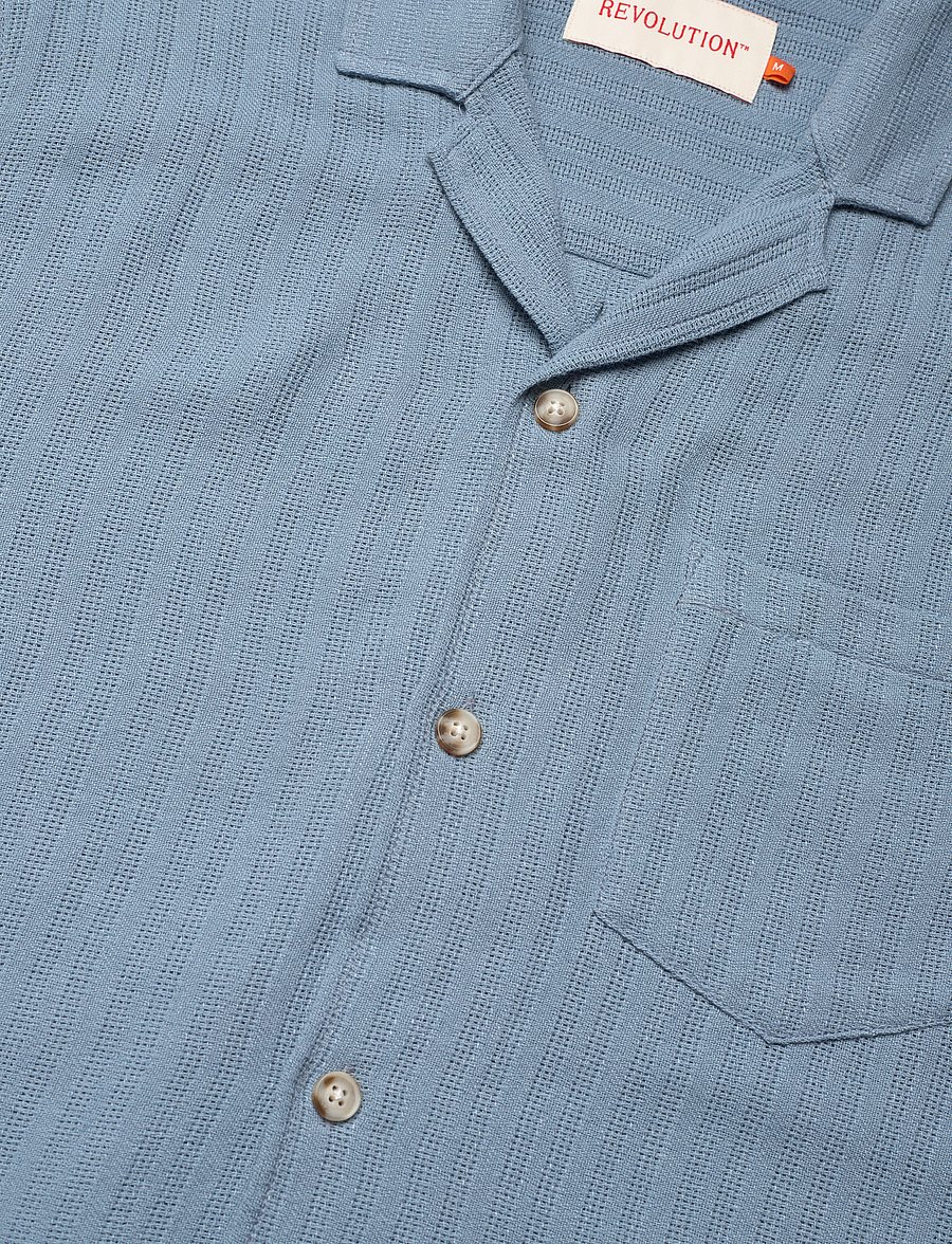 Revolution - Short-sleeved Cuban Shirt - kortærmede skjorter - blue - 3