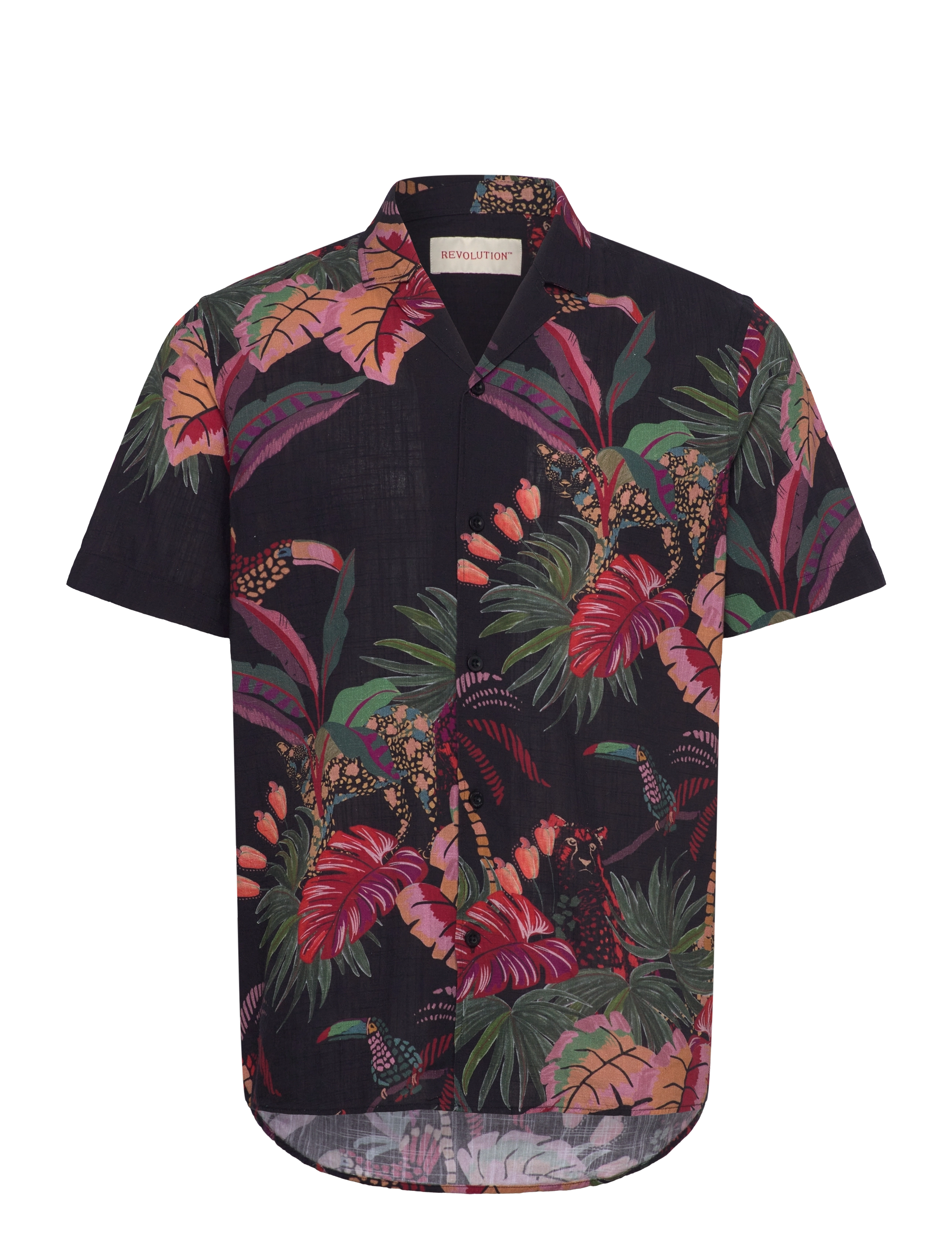Revolution Short-sleeved Cuban Shirt - Deals - BLACK / black