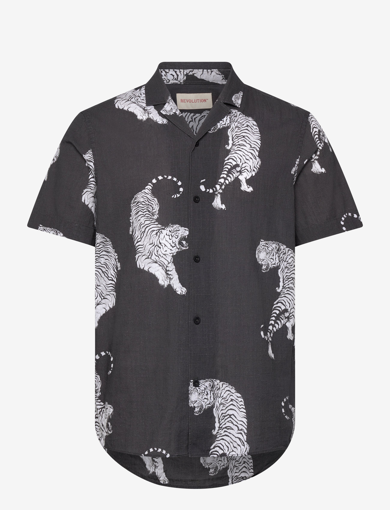 Revolution - Short-sleeved Cuban Shirt - lühikeste varrukatega särgid - black - 0