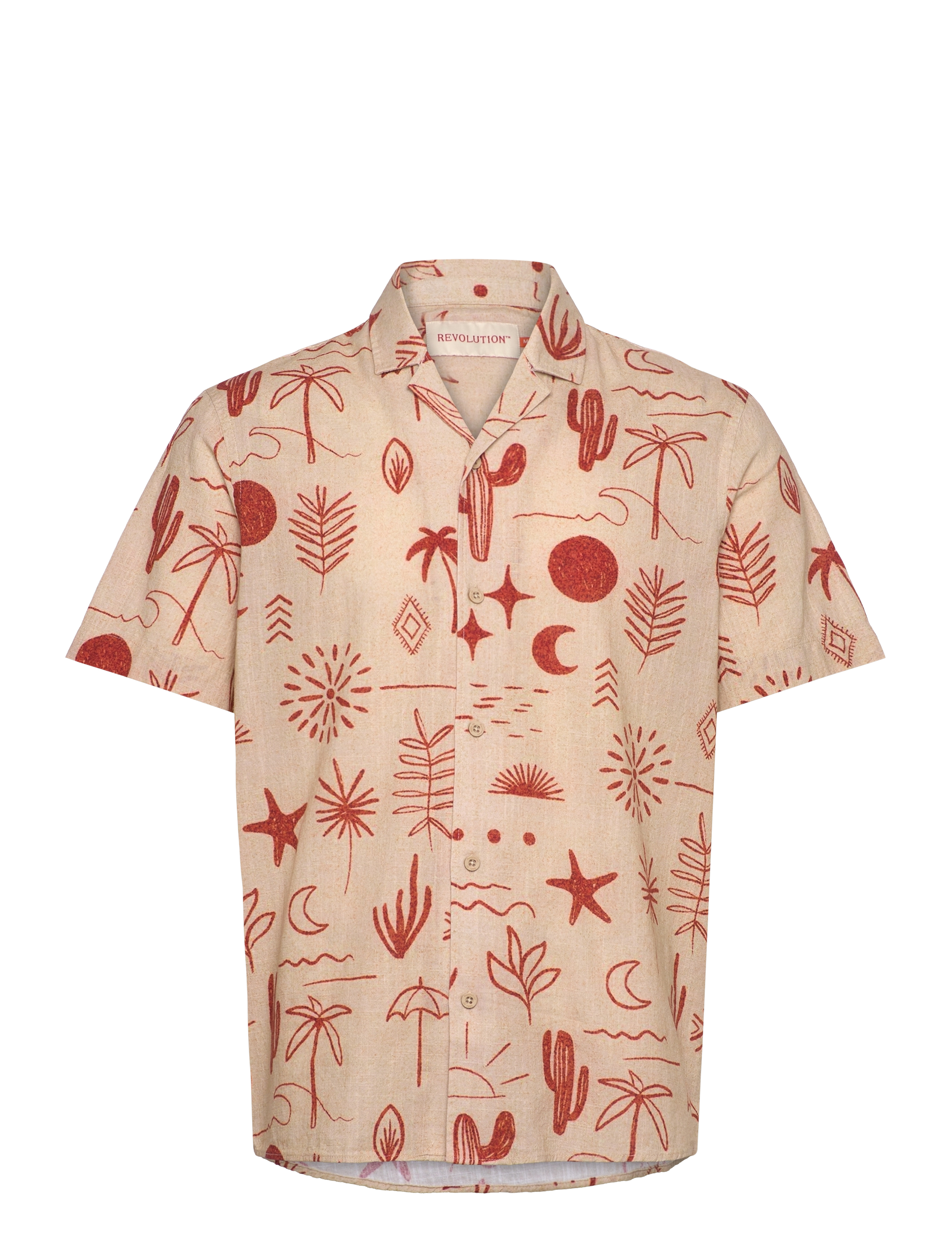 Revolution Short-sleeved Cuban Shirt - Skjortor - RED / red