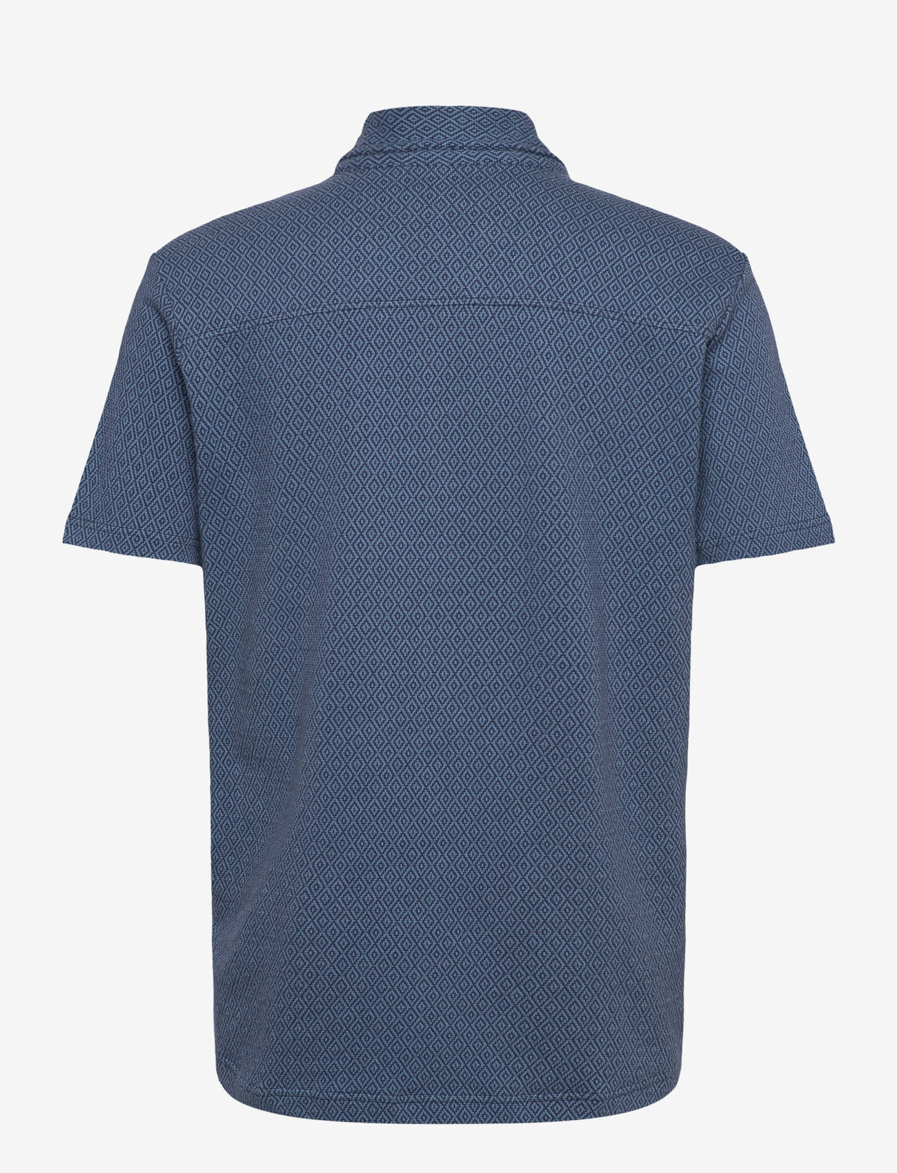 Revolution - Jaquard Short-sleeved Cuban Shirt - kortærmede skjorter - blue - 1