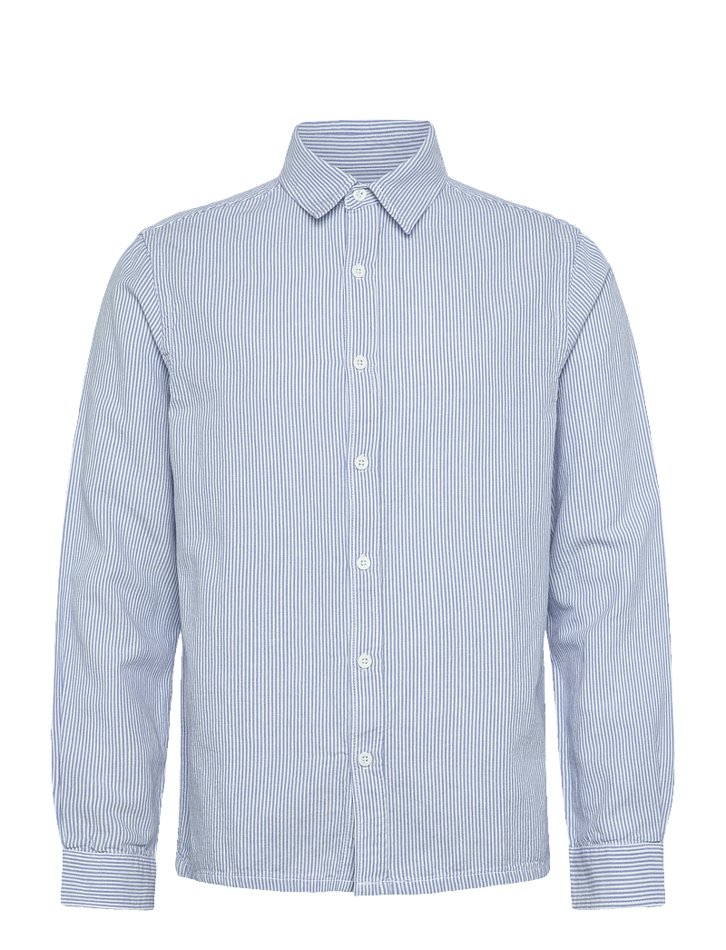 Revolution - Loose Shirt - randiga skjortor - blue - 1