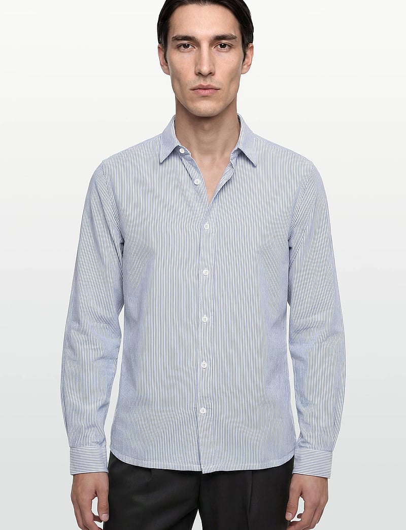 Revolution - Loose Shirt - randiga skjortor - blue - 3