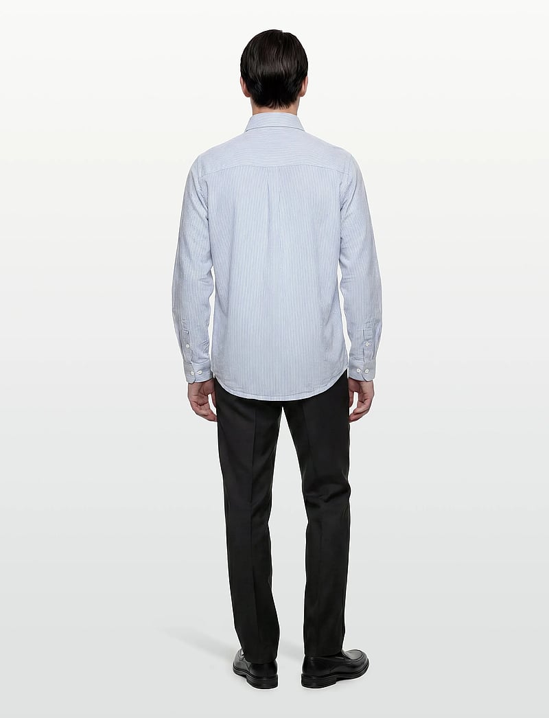 Revolution - Loose Shirt - randiga skjortor - blue - 4