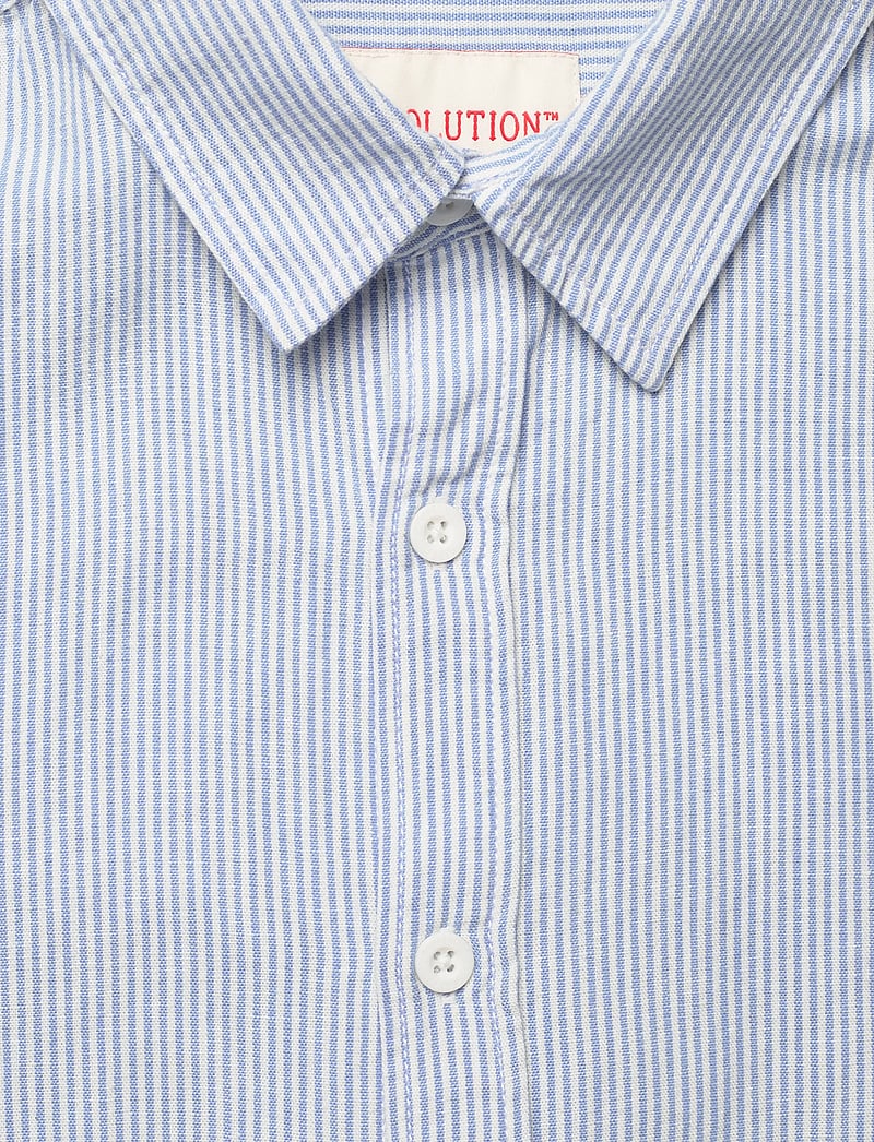 Revolution - Loose Shirt - randiga skjortor - blue - 5