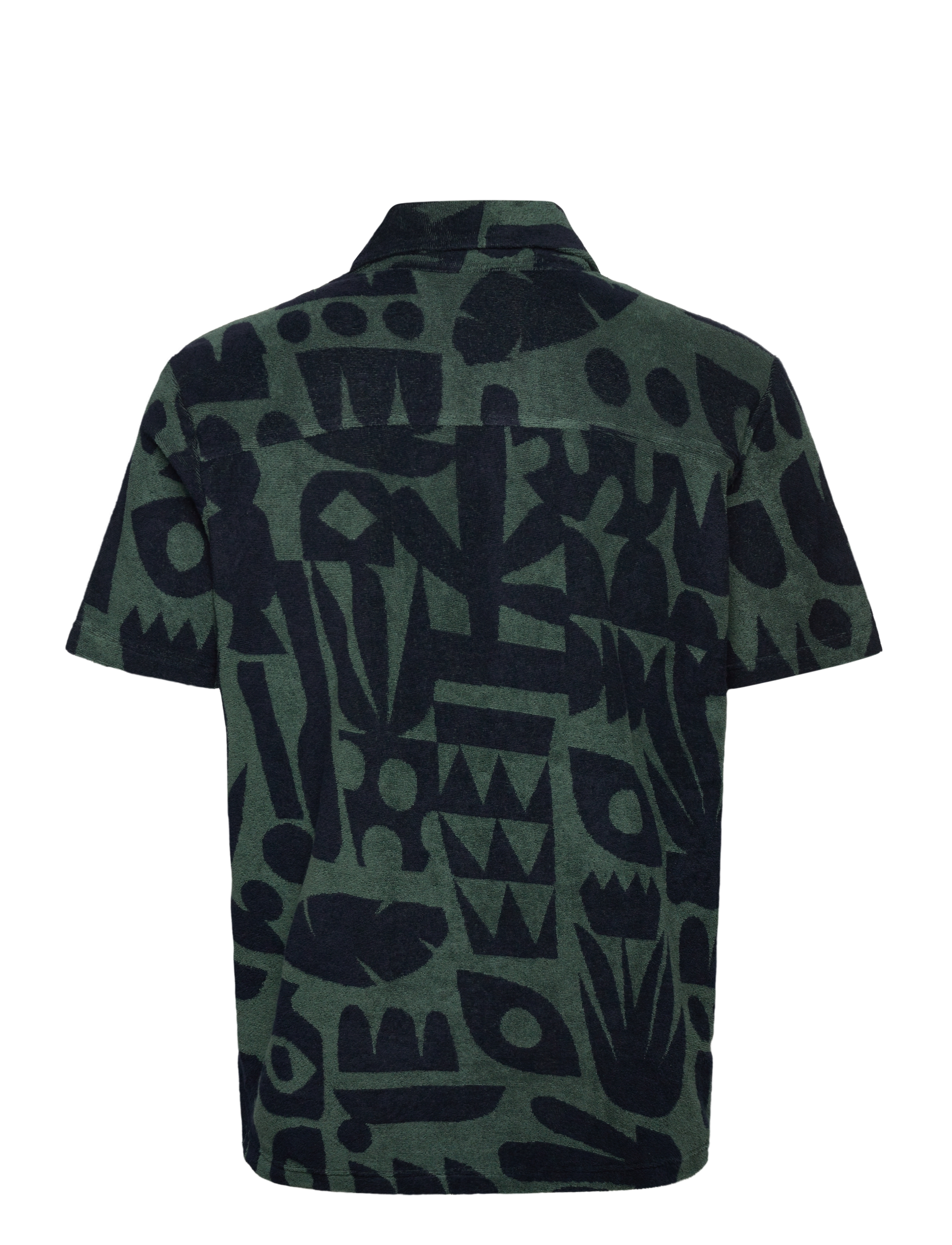 Revolution - Terry Short-sleeved Cuban Shirt - dustgreen - 1