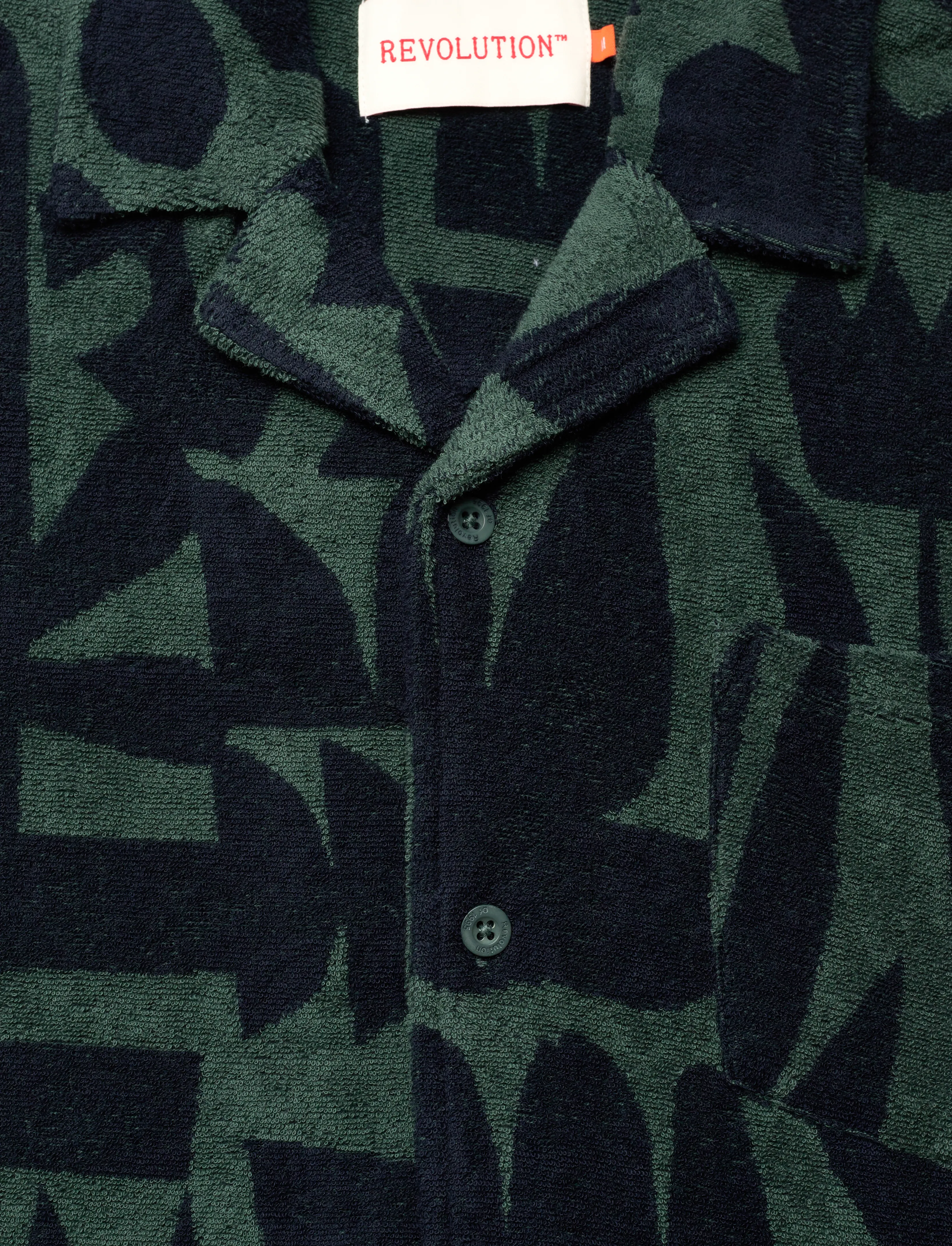 Revolution - Terry Short-sleeved Cuban Shirt - dustgreen - 2