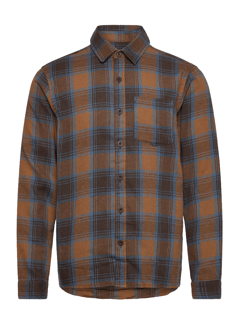Revolution - Loose Shirt - rutiga skjortor - brown - 0