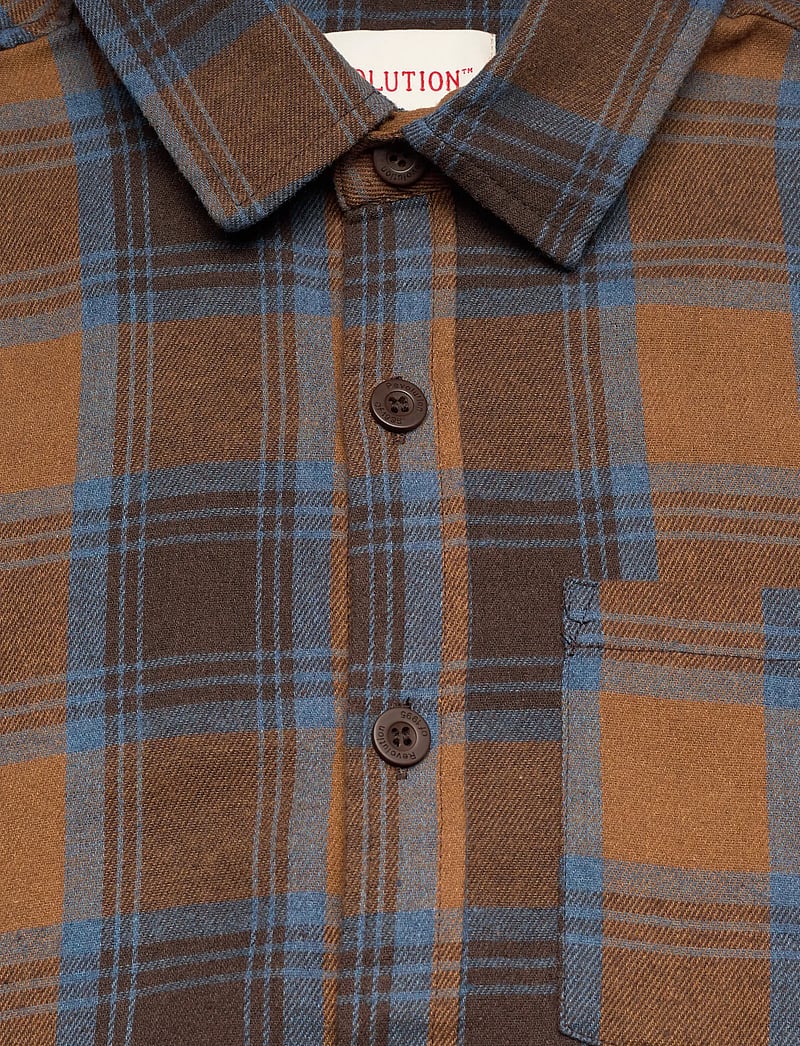 Revolution - Loose Shirt - rutiga skjortor - brown - 2