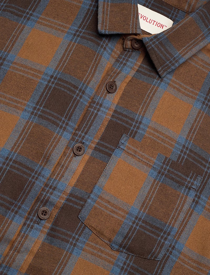 Revolution - Loose Shirt - rutiga skjortor - brown - 3