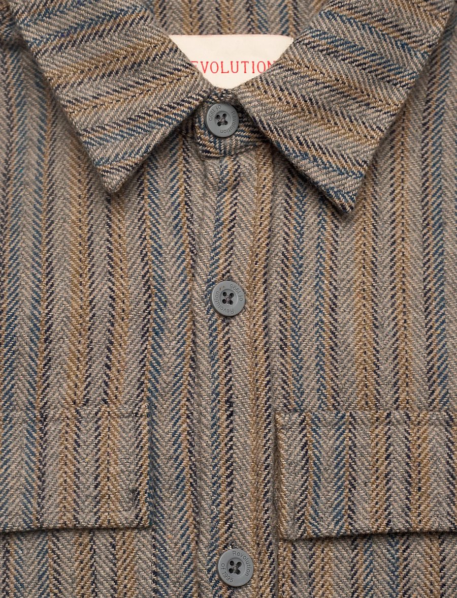Revolution - Utility Shirt - stribede skjorter - grey - 2