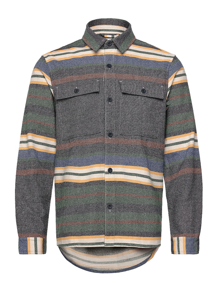 Revolution - Utility Shirt - gestreifte hemden - green - 0