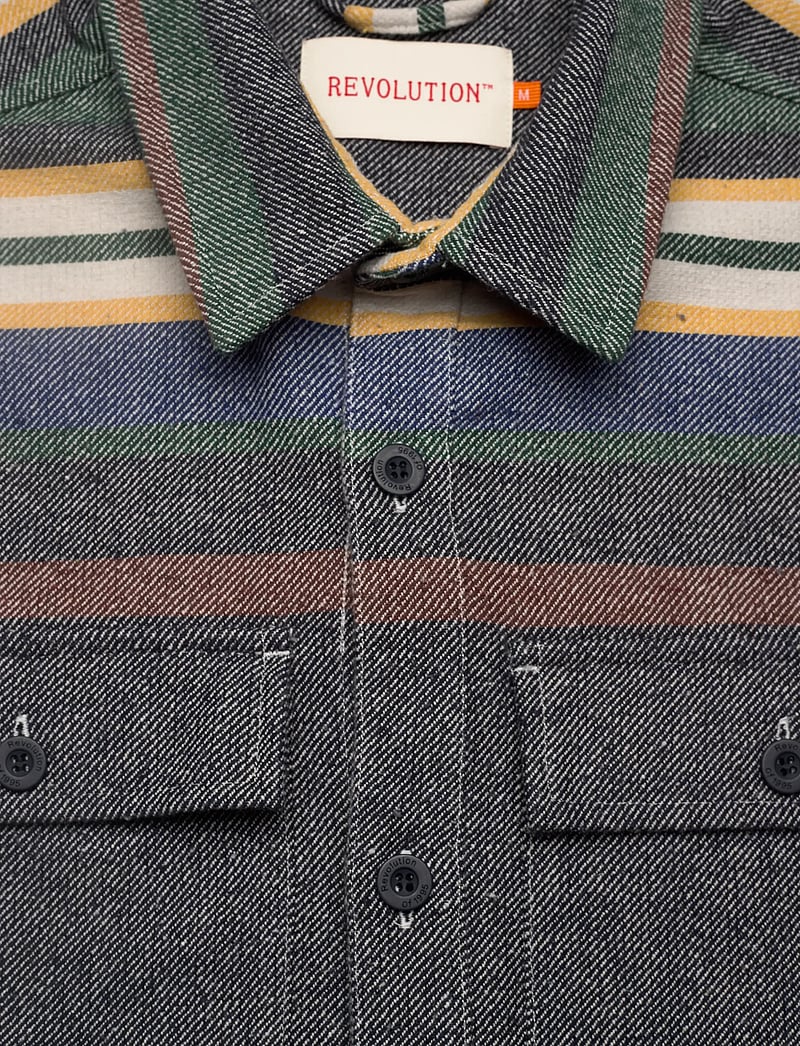 Revolution - Utility Shirt - stribede skjorter - green - 2