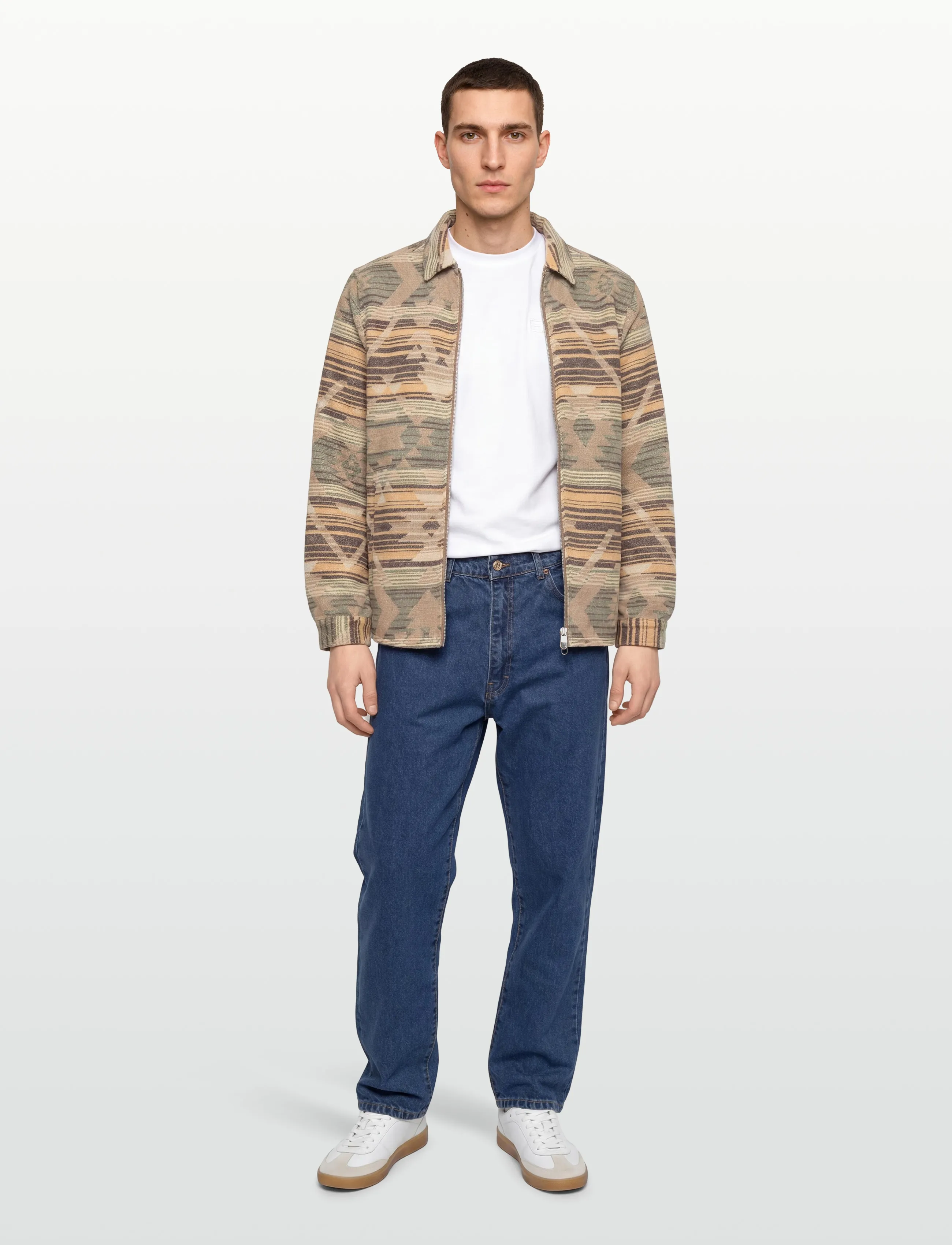 Revolution Zipped Overshirt, L, Jackets, Beige - Light Männerswear