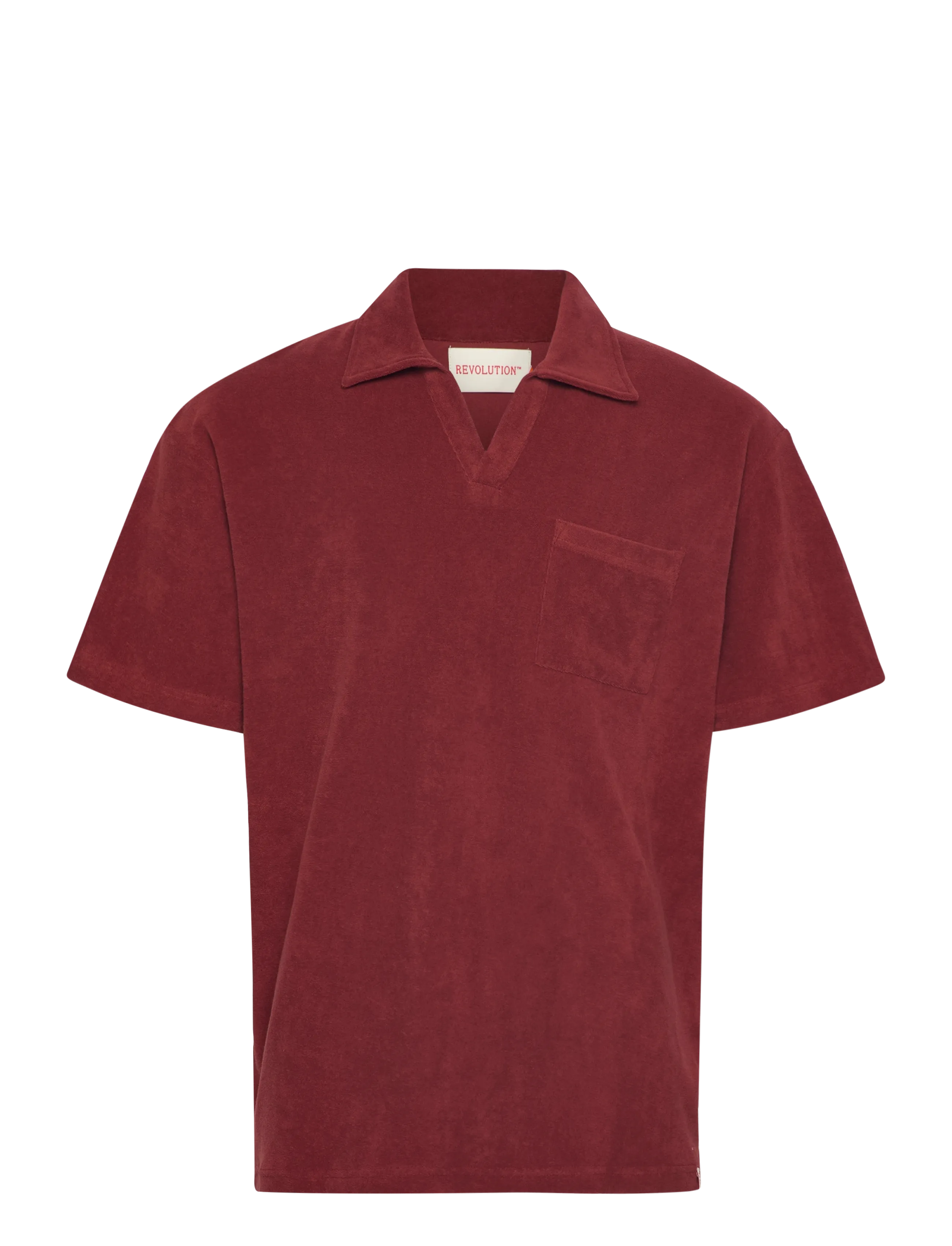 REVOLUTION Terry Polo Shirt Burgundy - XL - Herren