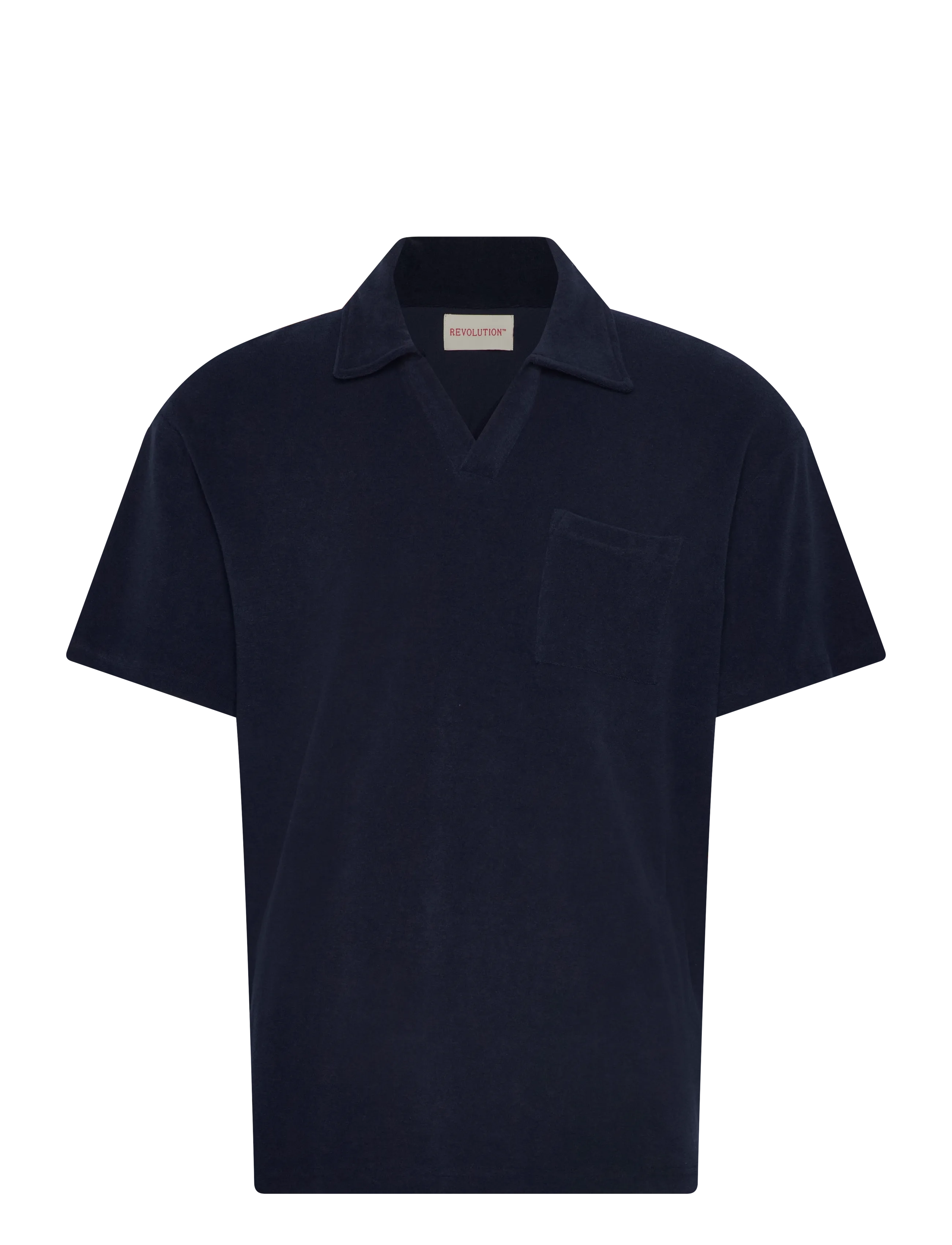 REVOLUTION Terry Polo Shirt Navy - L - Herren