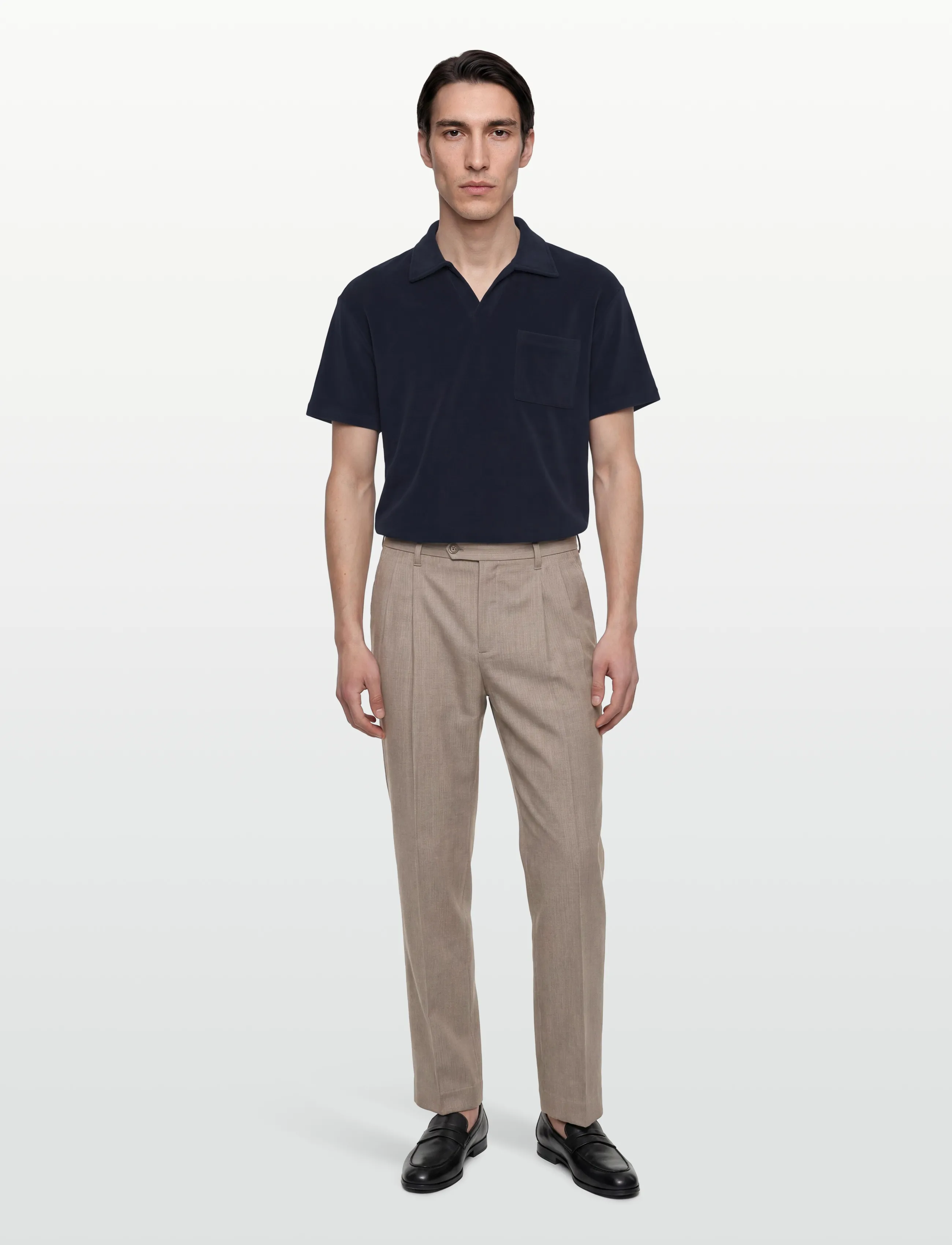 Revolution Terry Polo Shirt, S, Polos, Marineblau - Short-sleeved, Männerswear