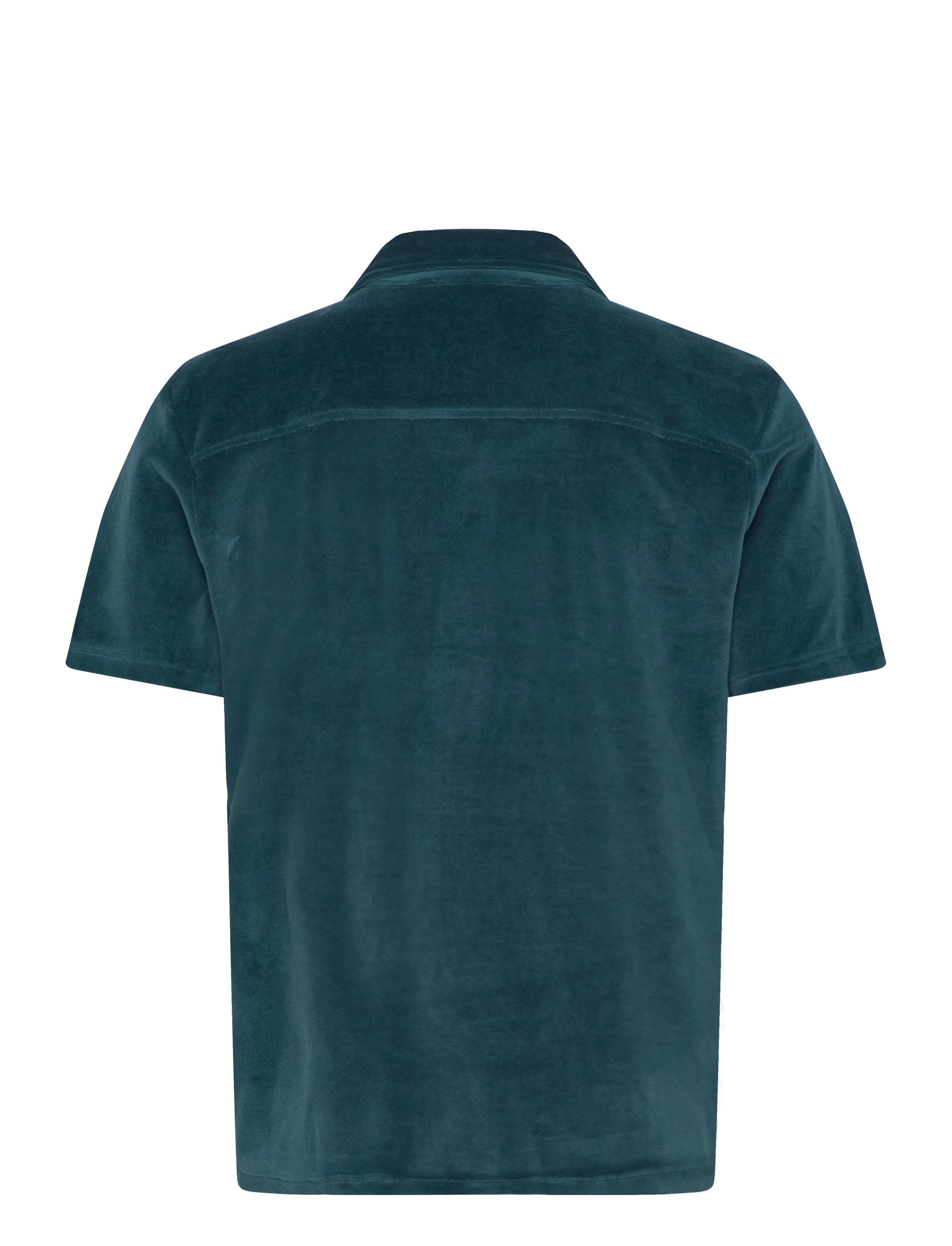 Revolution - Velour Short-sleeved Cuban Shirt - kortærmede skjorter - darkpetrol - 2