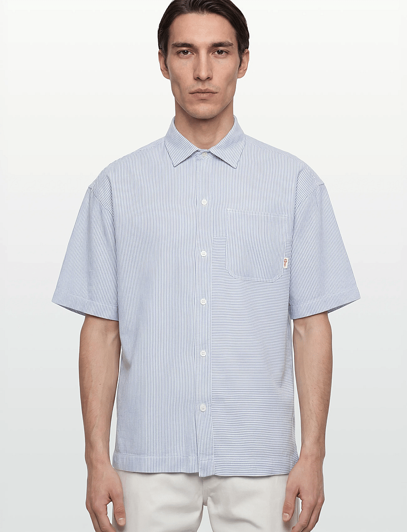 Revolution - Oversize Short-sleeved Shirt - kortærmede skjorter - blue - 3