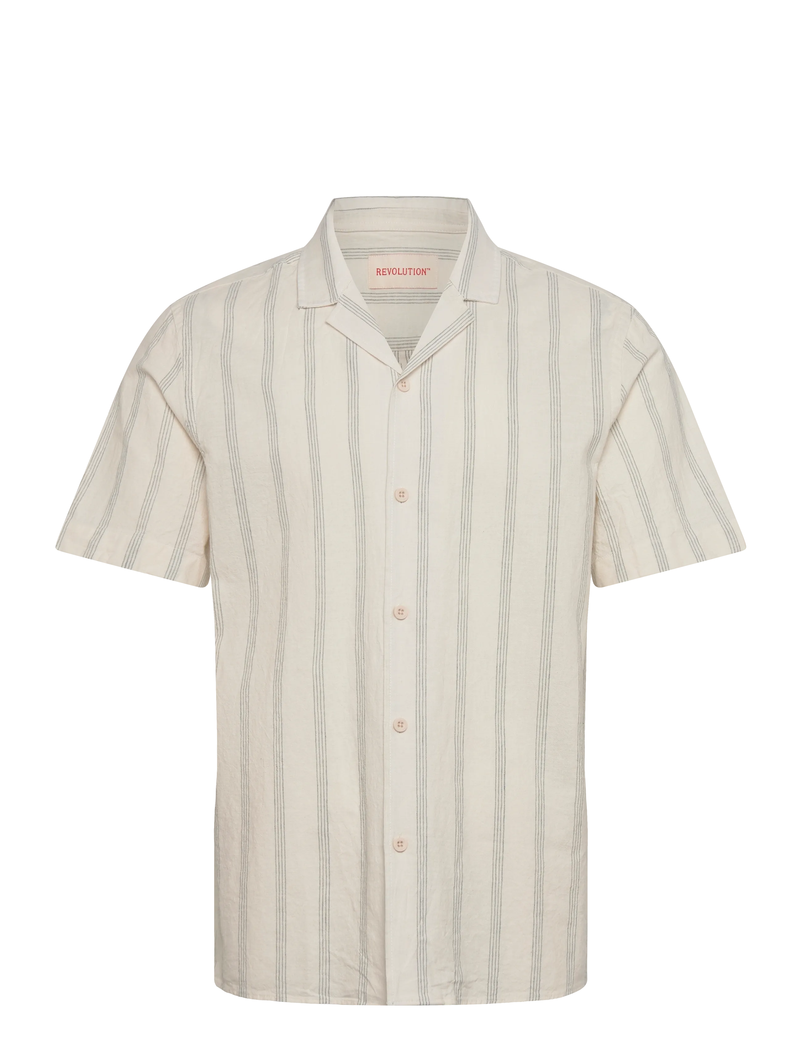 REVOLUTION Kurzärmelig Cuban Shirt Cream - L - Herren