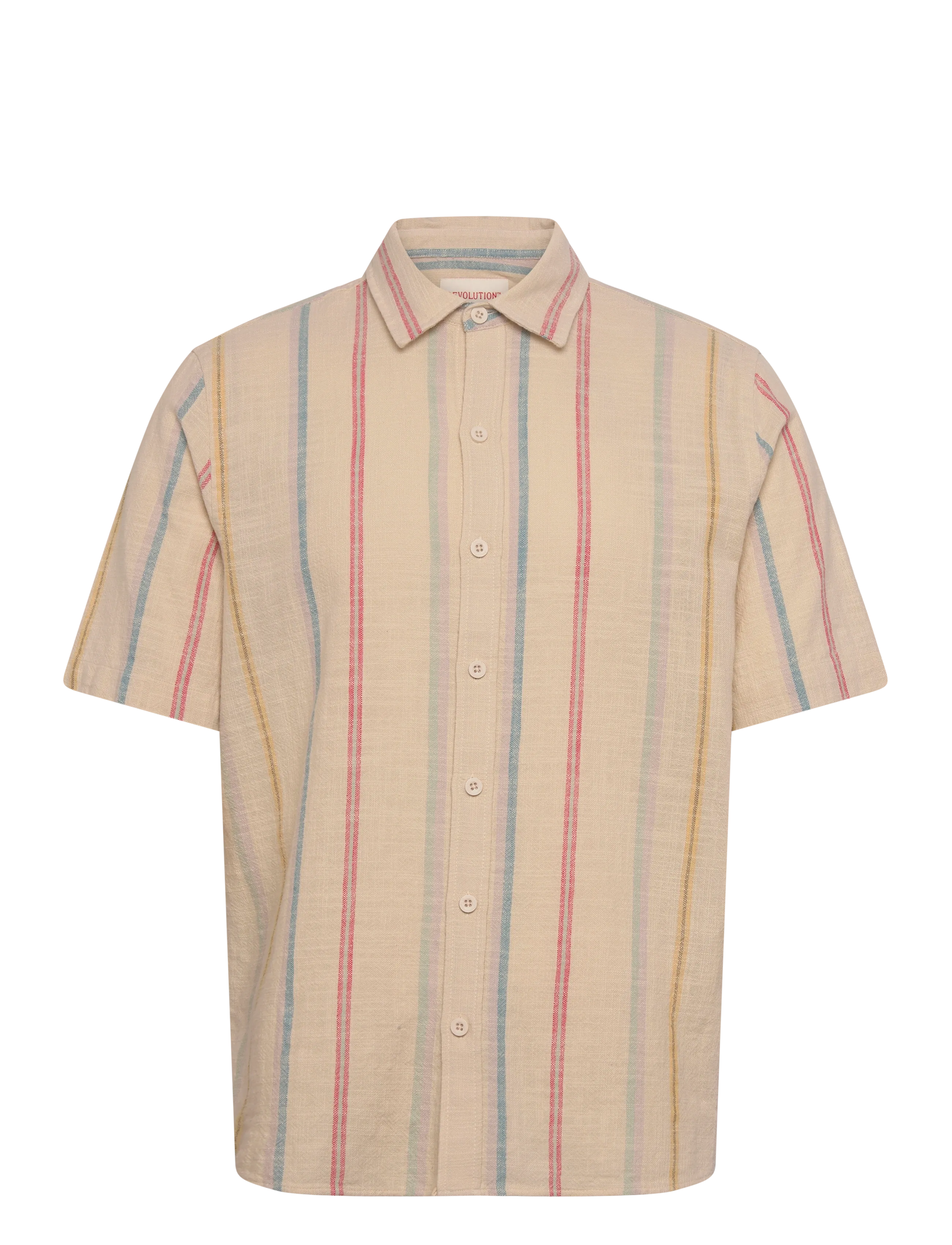 Revolution Short-sleeved Cuban Shirt - Skjorter - PURPLE / beige