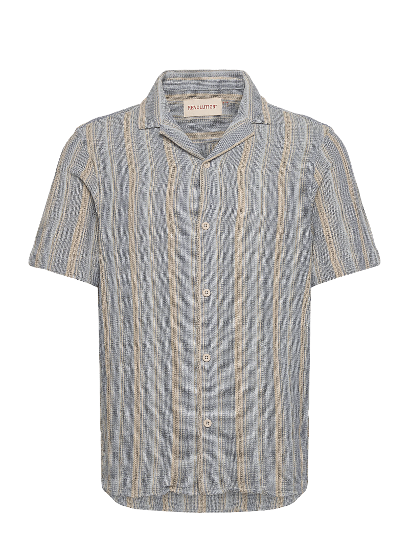 Revolution - Short-sleeved Cuban Shirt - short-sleeved shirts - blue - 0