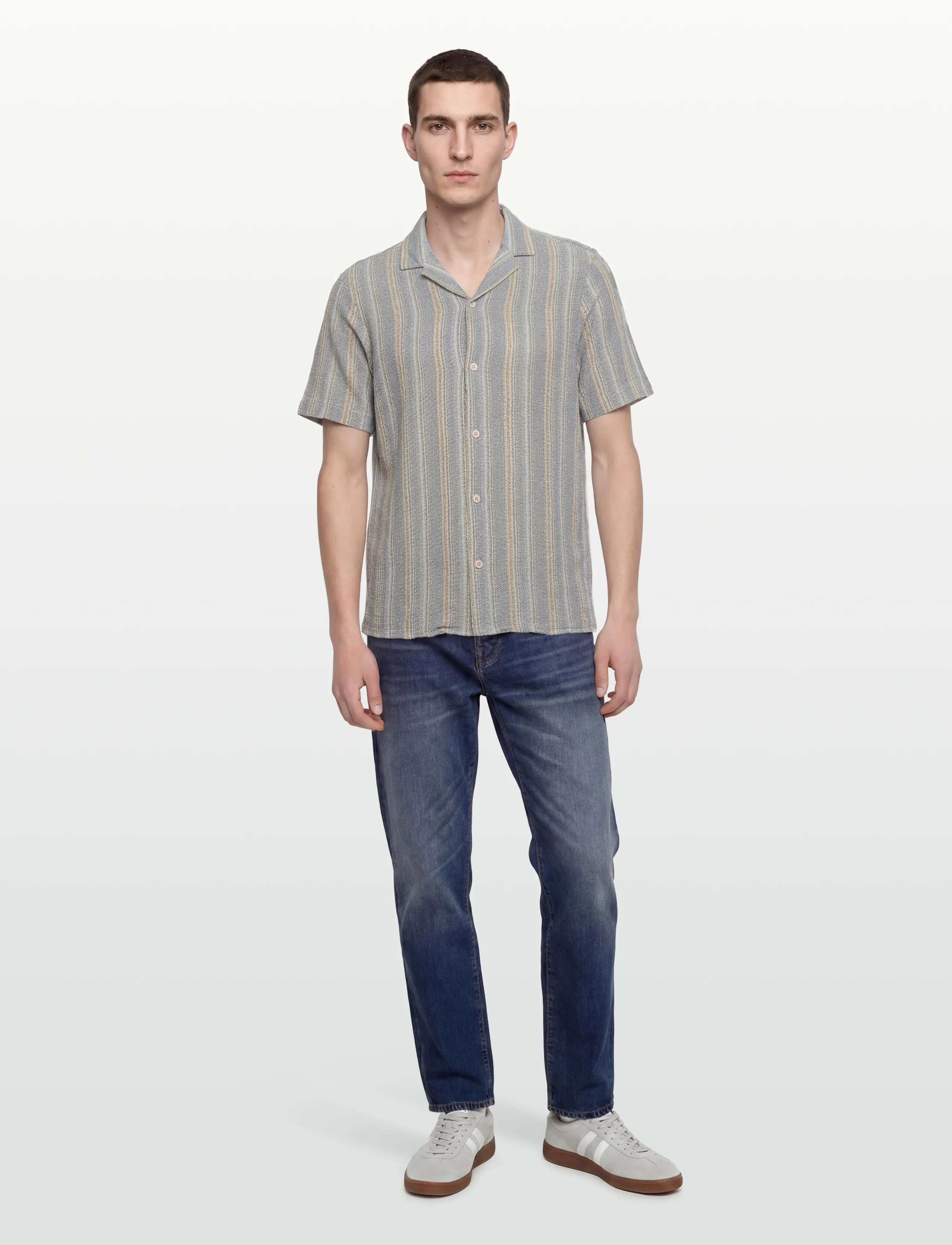 Revolution Short-Sleeved Cuban Shirt, M, Shirts, Blau - Short-sleeved Männerswear