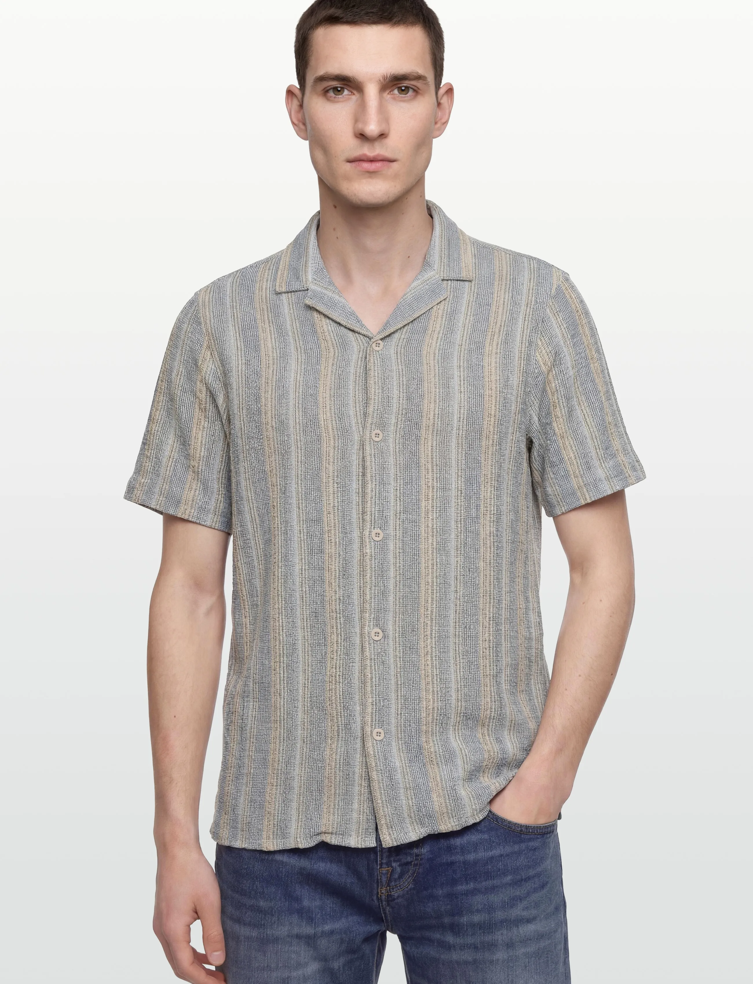 Revolution - Short-sleeved Cuban Shirt - kurzarmhemden - blue - 3