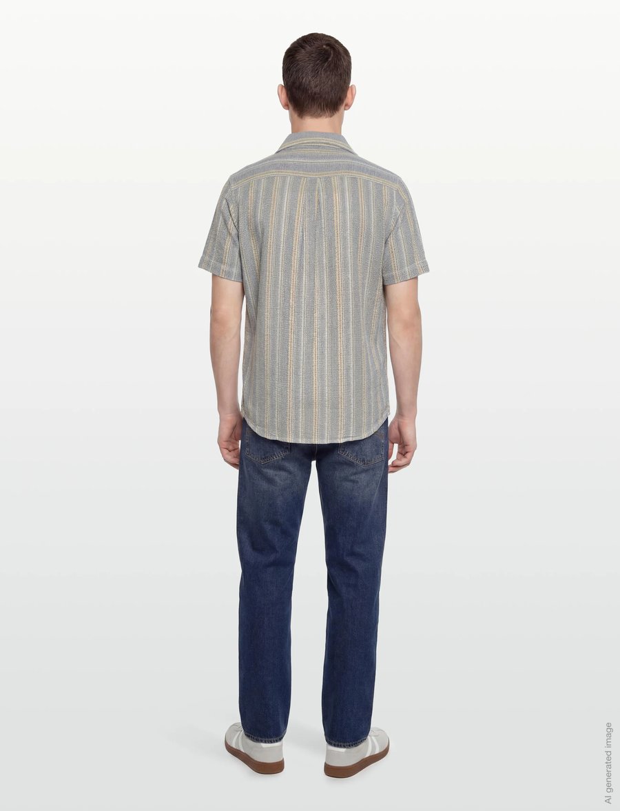 Revolution - Short-sleeved Cuban Shirt - kurzarmhemden - blue - 4
