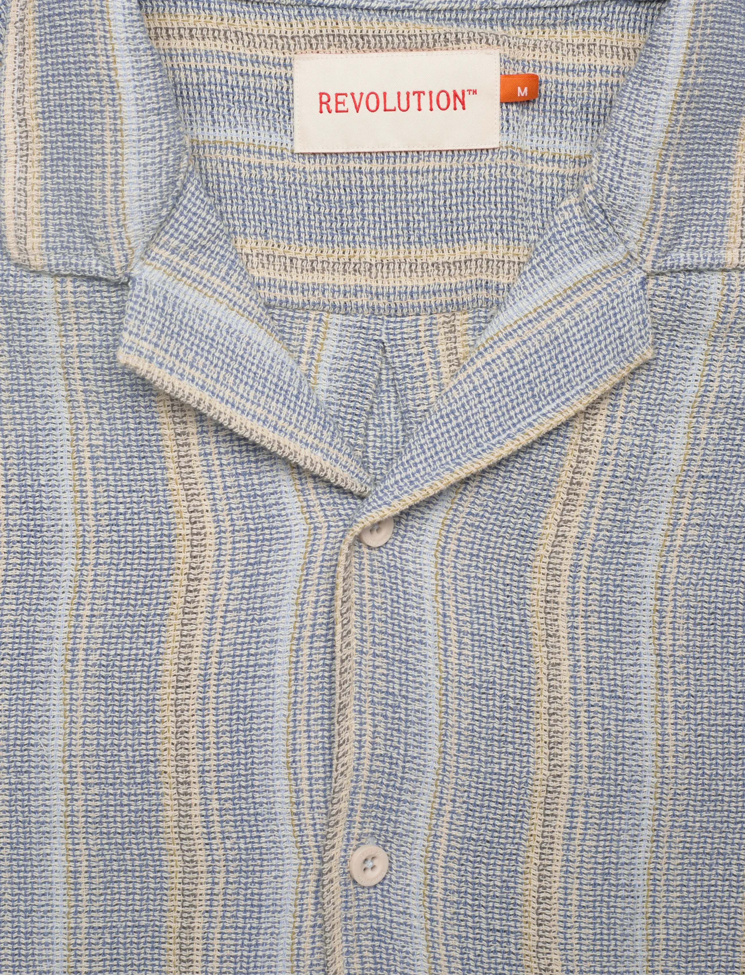 Revolution - Short-sleeved Cuban Shirt - kurzarmhemden - blue - 5